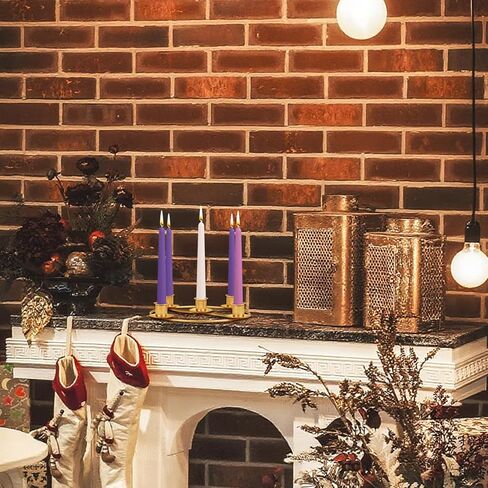 حامل شموع إكليل من MGahyi Advent، حوامل شموع مستديرة لـ 5 شموع مجيء وزينة عيد الميلاد، حامل شموع حلقية معدنية ذهبية لمنزل الكنيسة الطاولة (1، ذهبي) in Kuwait