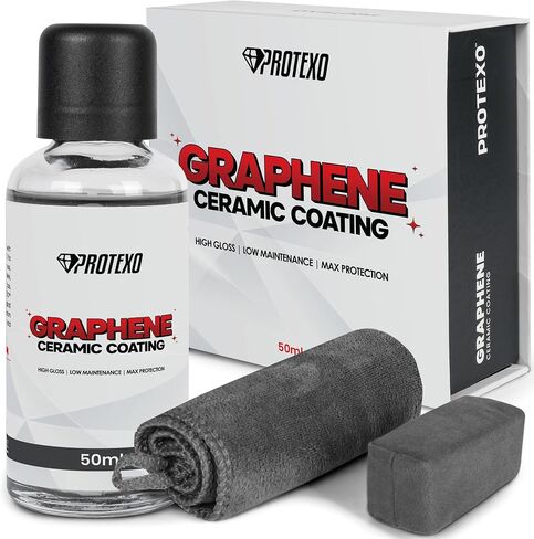Graphene Ceramic Coating for Cars 50ML | Complete Ceramic Car Coating Kit [PRO] | Invisible & Hydrophobic Nano Auto Coating for Car Paint, Plastic Trim, Wheels, Windshield Glass, & Headlights in Saudi Arabia