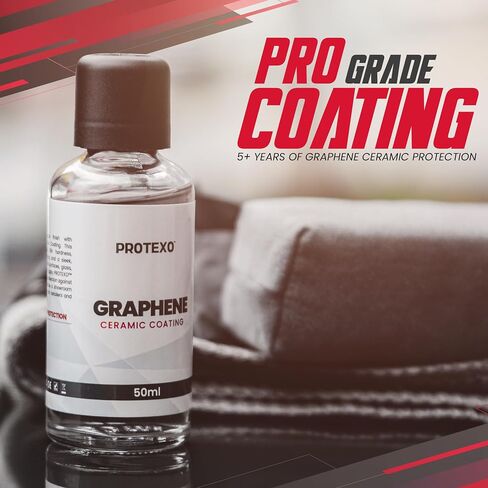 Graphene Ceramic Coating for Cars 50ML | Complete Ceramic Car Coating Kit [PRO] | Invisible & Hydrophobic Nano Auto Coating for Car Paint, Plastic Trim, Wheels, Windshield Glass, & Headlights in Saudi Arabia