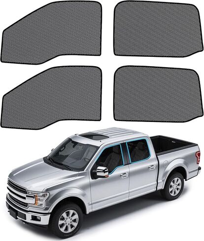 ZATOOTO Car Window Shades for Ford F150 2016-2024, 4 Pack F150 Sun Shade Side Window, Breathable Mesh Car Window Screen for Camping Napping Baby UV Protection in Saudi Arabia
