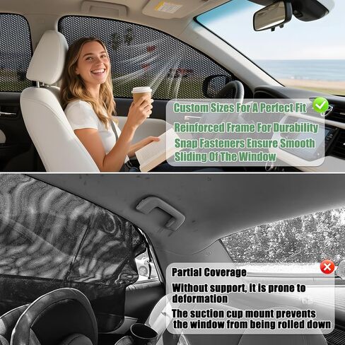 ZATOOTO Car Window Shades for Ford F150 2016-2024, 4 Pack F150 Sun Shade Side Window, Breathable Mesh Car Window Screen for Camping Napping Baby UV Protection in Saudi Arabia