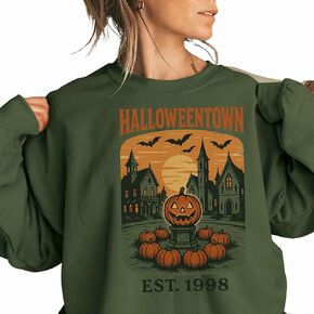 Halloweentown University Est. 1998 Sweatshirt – Retro Fall Halloween Sweatshirt for Women, Cozy Spooky Season Crewneck, Witchy Hocus Pocus Shirt White in Kuwait