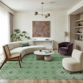 GENIMO Checkered Runner Rug 2x6, Minimalist Geometric Runners for Hallways, Modern Neutral Carpet, Machine Washable Rug Non Slip, Soft Texture & Sleek Design for Elevated Interiors Brown in Kuwait