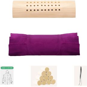 Solid Wood Moxa Box Cervical Pillow Moxibustion Box with Velvet Smoke Filter Cover Home Use Rotating Temperature Treatment Tool for Whole Body(1pcs) in Saudi Arabia