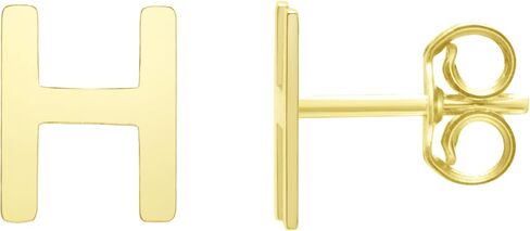 Floreo 14k Yellow Gold 6.5mm High Polish Initial Stud Earrings in Saudi Arabia