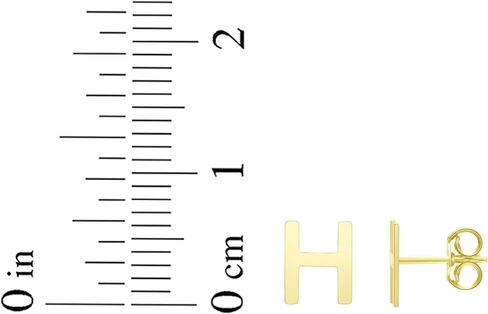 Floreo 14k Yellow Gold 6.5mm High Polish Initial Stud Earrings in Saudi Arabia