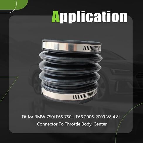13717541069 Engine Air Cleaner Intake Hose Tube with Clamps Compatible with 2006-2009 BMW 750i 750Li E65 E66 V8 4.8L 696-091 in Saudi Arabia