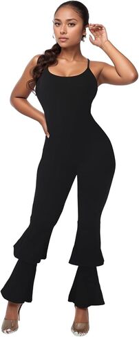PORRCEY Women Sexy Elegant Velvet Party Club Night Bodycon Casual Jumpsuits Clubwear in Saudi Arabia