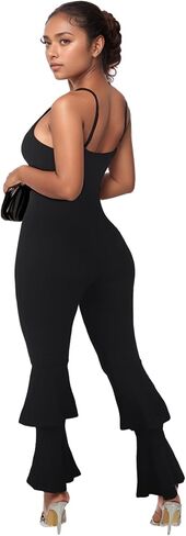 PORRCEY Women Sexy Elegant Velvet Party Club Night Bodycon Casual Jumpsuits Clubwear in Saudi Arabia