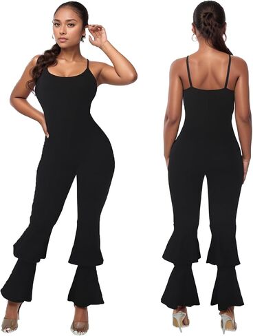 PORRCEY Women Sexy Elegant Velvet Party Club Night Bodycon Casual Jumpsuits Clubwear in Saudi Arabia