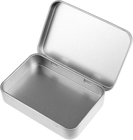Tin Box with Lid, Small Metal Box Rectangular Hinged Lids Tin Empty Tins Box Containers Mini Cookie Tin Case Portable Metal Tins with Lids for Candies Soaps Earrings Jewelry Crafts Gifts, Black in Saudi Arabia
