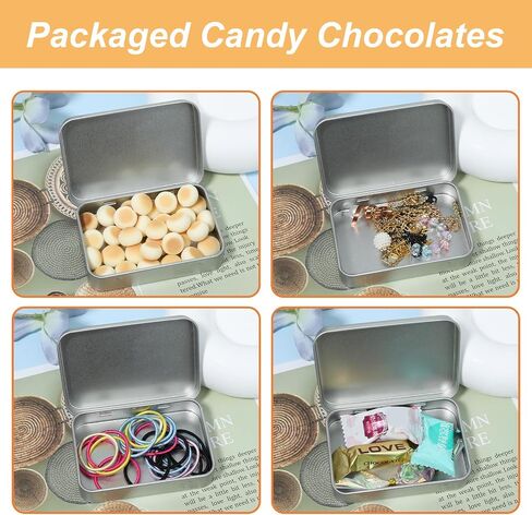 Tin Box with Lid, Small Metal Box Rectangular Hinged Lids Tin Empty Tins Box Containers Mini Cookie Tin Case Portable Metal Tins with Lids for Candies Soaps Earrings Jewelry Crafts Gifts, Black in Saudi Arabia