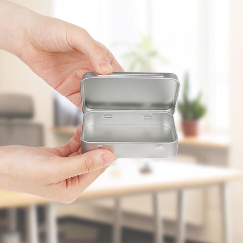 Tin Box with Lid, Small Metal Box Rectangular Hinged Lids Tin Empty Tins Box Containers Mini Cookie Tin Case Portable Metal Tins with Lids for Candies Soaps Earrings Jewelry Crafts Gifts, Black in Saudi Arabia