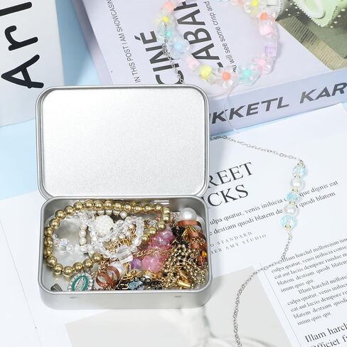 Tin Box with Lid, Small Metal Box Rectangular Hinged Lids Tin Empty Tins Box Containers Mini Cookie Tin Case Portable Metal Tins with Lids for Candies Soaps Earrings Jewelry Crafts Gifts, Black in Saudi Arabia