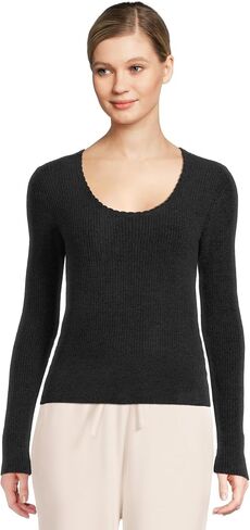 Barefoot Dreams Women's CozyChic Ultra Lite Ribbed Scallop Scoop Neck in Saudi Arabia