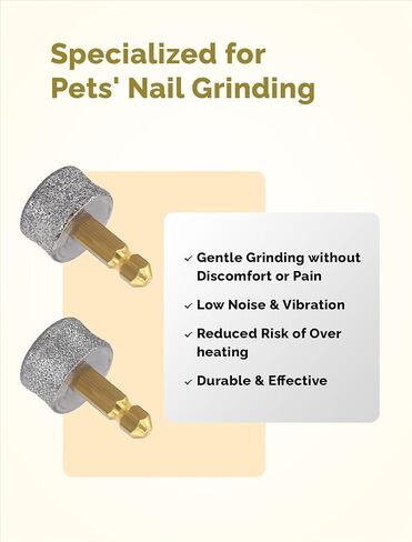 Dog Nail Grinder Super Quiet 45 db 6-Speed Pet Nail Grinder with 2 LED Lights 12000RPM & 3 Grinding Ports Dog Nail Trimmer for Large Medium Small Dogs with Dust Cap & 2 Extra Grinding Heads in Saudi Arabia