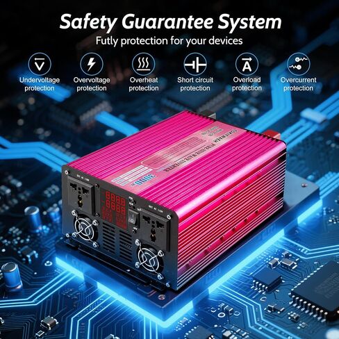 Pure Sine Wave Power Inverters 3000W 12V DC to AC 110V Converter Peak Power 6000W Car Inverter with LED Display, One AC Outlets, One USB Port,Four Smart Fans, Suitable for RV, Camping,Etc. in Saudi Arabia