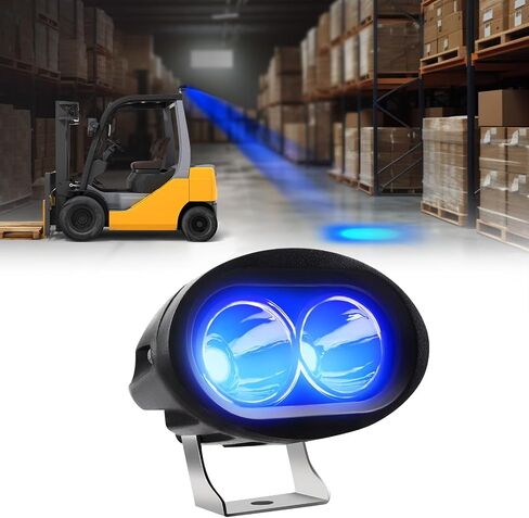 Forklift Safety Light - Blue LED 20W, 50,000-Hour Lifespan,IP68 Waterproof,DC 12-80V,Aluminum Housing - Industrial Forklift Warning Light for Warehouse & Construction Safety,Pedestrian Warning in Saudi Arabia