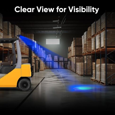 Forklift Safety Light - Blue LED 20W, 50,000-Hour Lifespan,IP68 Waterproof,DC 12-80V,Aluminum Housing - Industrial Forklift Warning Light for Warehouse & Construction Safety,Pedestrian Warning in Saudi Arabia