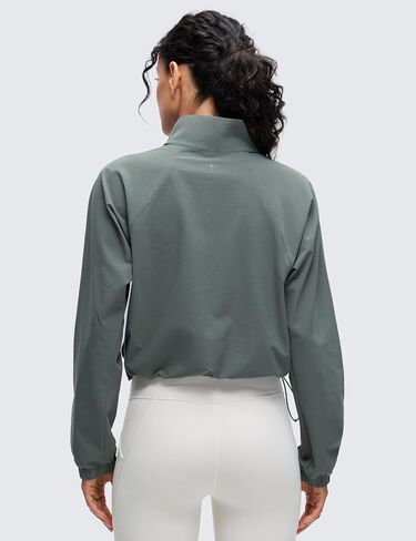 CRZ YOGA Womens Half Zip Lightweight Athletic Jackets Pullover Long Sleeve Workout Casual Outdoor Tops with Pockets in Saudi Arabia