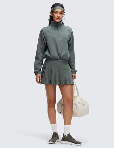 CRZ YOGA Womens Half Zip Lightweight Athletic Jackets Pullover Long Sleeve Workout Casual Outdoor Tops with Pockets in Saudi Arabia