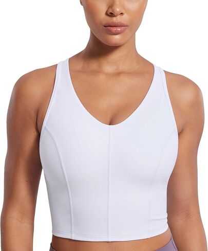 SYROKAN Longline Sports Bras for Women Tank Crop Top with Built in Bra All-Day Comfort for Yoga Strength Training in Saudi Arabia