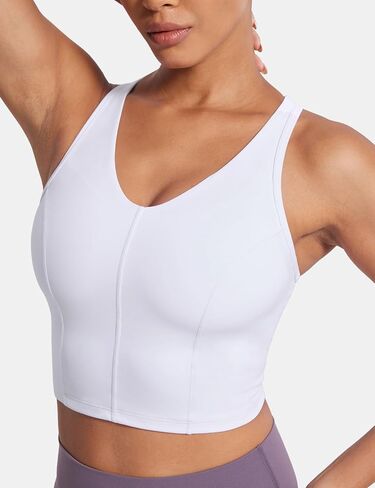 SYROKAN Longline Sports Bras for Women Tank Crop Top with Built in Bra All-Day Comfort for Yoga Strength Training in Saudi Arabia