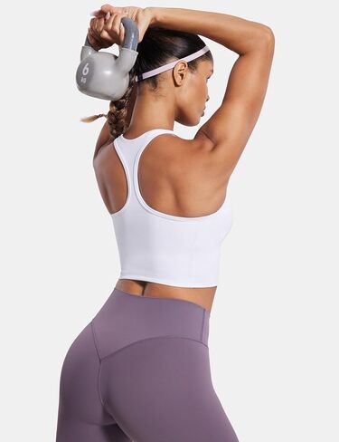 SYROKAN Longline Sports Bras for Women Tank Crop Top with Built in Bra All-Day Comfort for Yoga Strength Training in Saudi Arabia