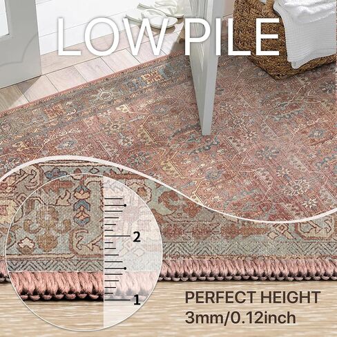 GENIMO Checkered Runner Rug 2x6, Minimalist Geometric Runners for Hallways, Modern Neutral Carpet, Machine Washable Rug Non Slip, Soft Texture & Sleek Design for Elevated Interiors Brown in Kuwait