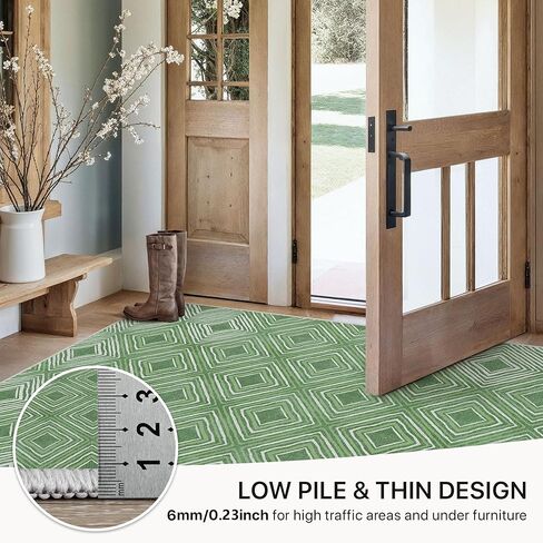 Genimo 2x5 Runner Rug Non Slip ، المتسابقون القابلون للغسل في الممرات للممرات ، Boho Vintage Chenille Print Brans ، سجاد رفيع الوزن رفيع للدخول ، غسيل ، رمادي/بني in Kuwait