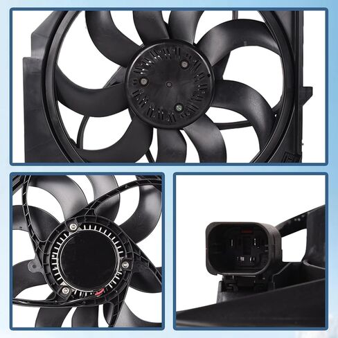 TOPAZ Radiator Cooling Fan Assembly Fit for BMW E83 X3 2004-2010 Replace 17113442089 17113415181 600W in Saudi Arabia