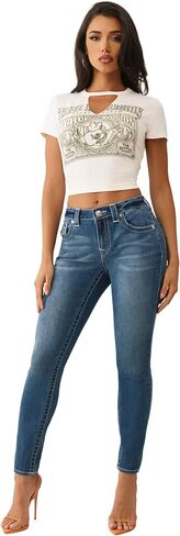 True Religion Women's Money Emb Jennie Mr Skinny Jeans – Skinny Fit with Big T Flap & Embroidery in Saudi Arabia