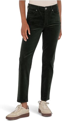 KUT from the Kloth Women's Rachael High-Rise Fab Ab Mom Regular Hem-Long in Dark Forest in Saudi Arabia