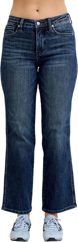 Judy Blue Petite Dark Wash Mid Rise Straight Tummy Control, Inseam 29" in Saudi Arabia
