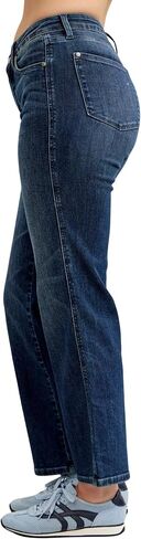 Judy Blue Petite Dark Wash Mid Rise Straight Tummy Control, Inseam 29" in Saudi Arabia