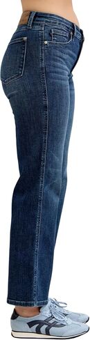 Judy Blue Petite Dark Wash Mid Rise Straight Tummy Control, Inseam 29" in Saudi Arabia