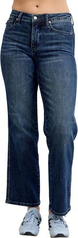 Judy Blue Petite Dark Wash Mid Rise Straight Tummy Control, Inseam 29" in Saudi Arabia