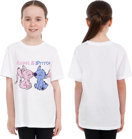 Disney Stitch Girls Short Sleeve T-Shirts Soft Breathable Pack of 2 Stitch Gifts in Saudi Arabia