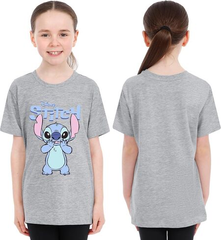 Disney Stitch Girls Short Sleeve T-Shirts Soft Breathable Pack of 2 Stitch Gifts in Saudi Arabia