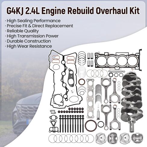 G4KJ 2.4L Engine Rebuild Overhaul Kit w/Crankshaft Piston Set Compatible with Hyundai Sonata Tucson Santa Fe 2011-2019, for Kia Optima Sorento Sportage 2011-2020 23111-2G200 23510-2G500 in Saudi Arabia