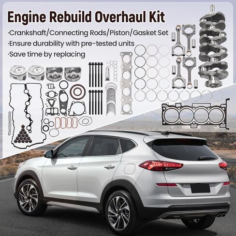 G4KJ 2.4L Engine Rebuild Overhaul Kit w/Crankshaft Piston Set Compatible with Hyundai Sonata Tucson Santa Fe 2011-2019, for Kia Optima Sorento Sportage 2011-2020 23111-2G200 23510-2G500 in Saudi Arabia