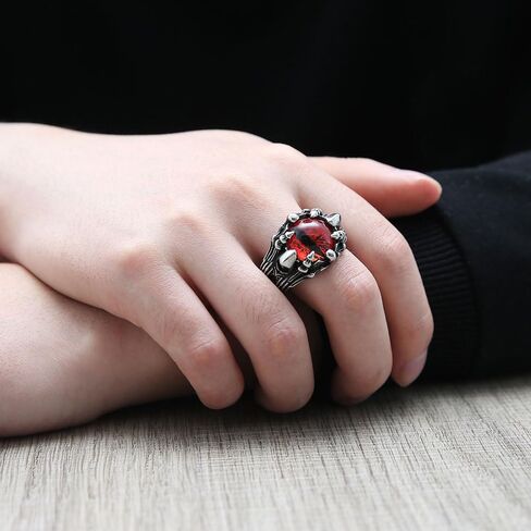HZMAN Devil's Eye Ring for Men Biker Stainless Steel Gothic Punk Demon Claw Evil Eye Ring Halloween Jewelry Gift in Saudi Arabia