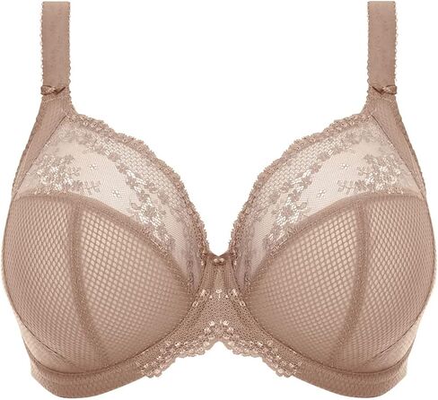 Elomi Charley Banded Stretch Lace Plunge Underwire Bra (4382),42HH,Fawn in Saudi Arabia