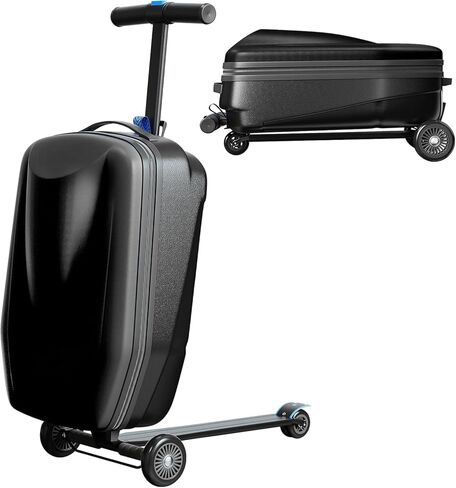 حقيبة سكوتر تابو 21 بوصة ثلاثية الأبعاد للأطفال/الكبار، قابلة للطي على أمتعة سكوتر مع مقبض وعجلات تلسكوبية، حقيبة سفر خفيفة الوزن متعددة الوظائف للأعمار من 4 إلى 15 عامًا، ذهبي وردي in Kuwait