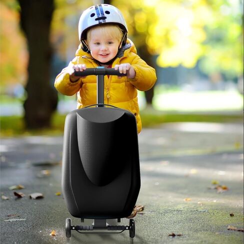 حقيبة سكوتر تابو 21 بوصة ثلاثية الأبعاد للأطفال/الكبار، قابلة للطي على أمتعة سكوتر مع مقبض وعجلات تلسكوبية، حقيبة سفر خفيفة الوزن متعددة الوظائف للأعمار من 4 إلى 15 عامًا، ذهبي وردي in Kuwait