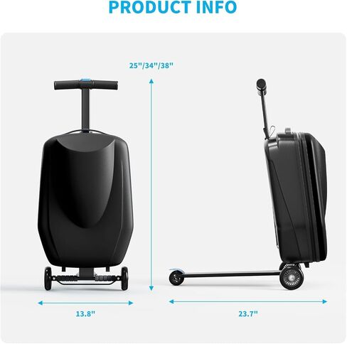 حقيبة سكوتر تابو 21 بوصة ثلاثية الأبعاد للأطفال/الكبار، قابلة للطي على أمتعة سكوتر مع مقبض وعجلات تلسكوبية، حقيبة سفر خفيفة الوزن متعددة الوظائف للأعمار من 4 إلى 15 عامًا، ذهبي وردي in Kuwait