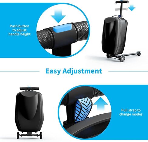 حقيبة سكوتر تابو 21 بوصة ثلاثية الأبعاد للأطفال/الكبار، قابلة للطي على أمتعة سكوتر مع مقبض وعجلات تلسكوبية، حقيبة سفر خفيفة الوزن متعددة الوظائف للأعمار من 4 إلى 15 عامًا، ذهبي وردي in Kuwait