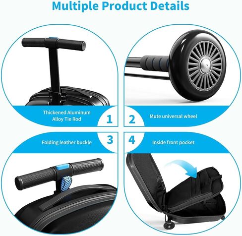 حقيبة سكوتر تابو 21 بوصة ثلاثية الأبعاد للأطفال/الكبار، قابلة للطي على أمتعة سكوتر مع مقبض وعجلات تلسكوبية، حقيبة سفر خفيفة الوزن متعددة الوظائف للأعمار من 4 إلى 15 عامًا، ذهبي وردي in Kuwait