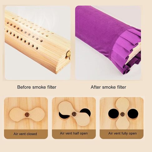 Solid Wood Moxa Box Cervical Pillow Moxibustion Box with Velvet Smoke Filter Cover Home Use Rotating Temperature Treatment Tool for Whole Body(1pcs) in Saudi Arabia
