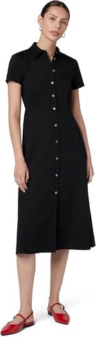 Theory Women's Short Sleeve Midi Buttondown Dress in Saudi Arabia
